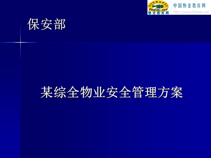 某综全物业安全管理方案.ppt_第1页
