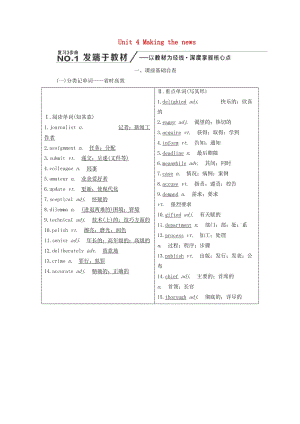 （新課改省份專用）2020高考英語大一輪復(fù)習(xí) Unit 4 Making the news教案（含解析）新人教版必修5.doc