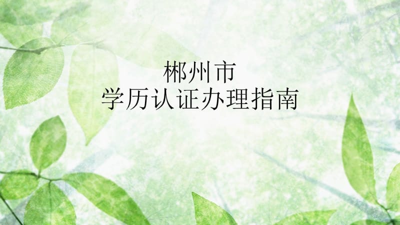 郴州市学历认证办理指南.pptx_第1页