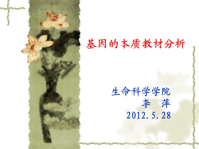 基因的本质教材分析.ppt_第1页