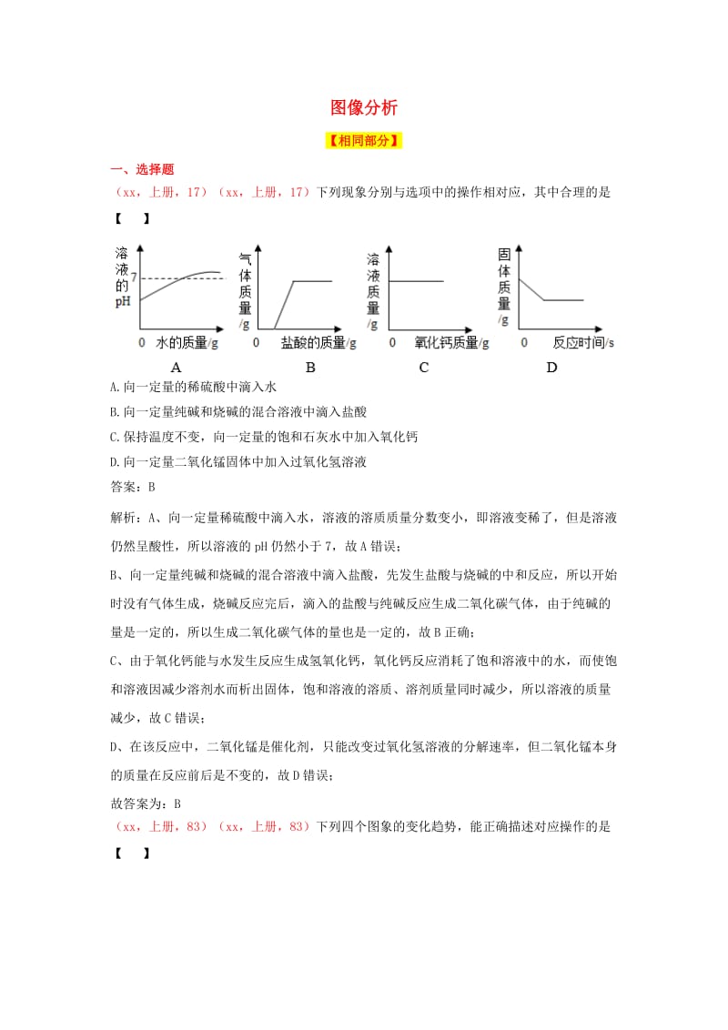 中考化学（2018、2017说明与检测试题对比）图像分析.doc_第1页