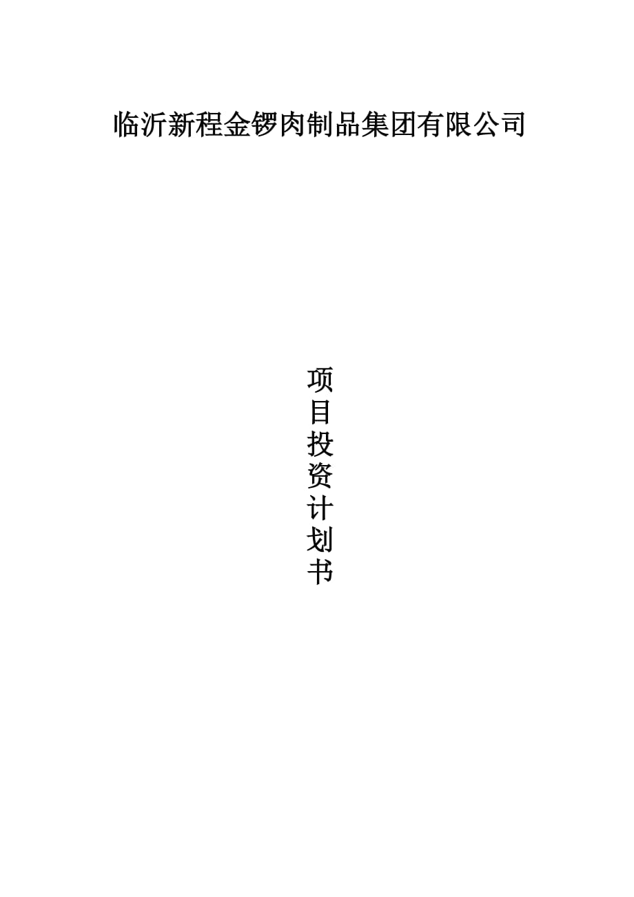 项目投资计划书_第1页
