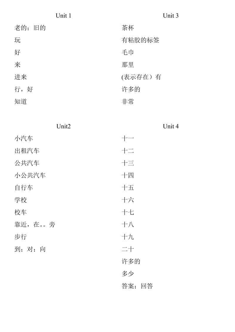 小学二年级英语上册单词总汇(看中文写单词).doc_第1页