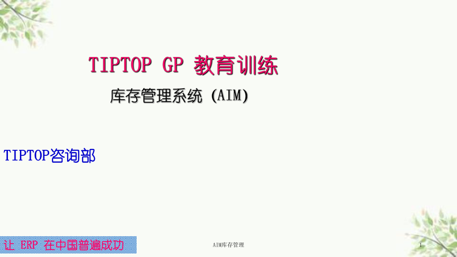 AIM库存管理课件_第1页