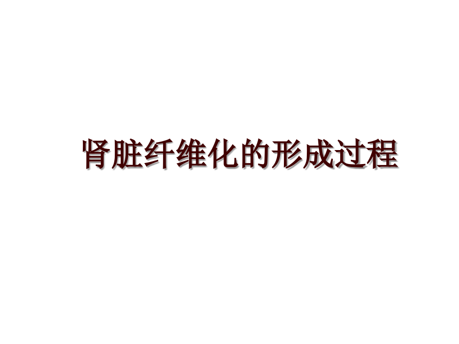肾脏纤维化的形成过程_第1页