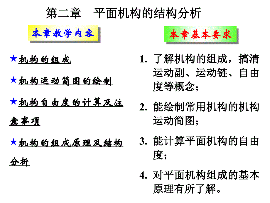 机械原理第2章平面机构的结构分析_第1页