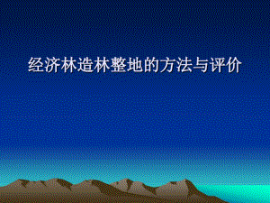 整地方法、評(píng)價(jià)
