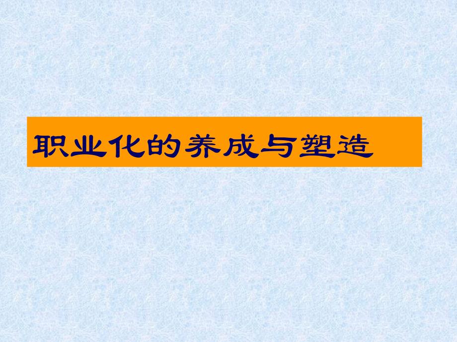职业化的养成与塑造_第1页