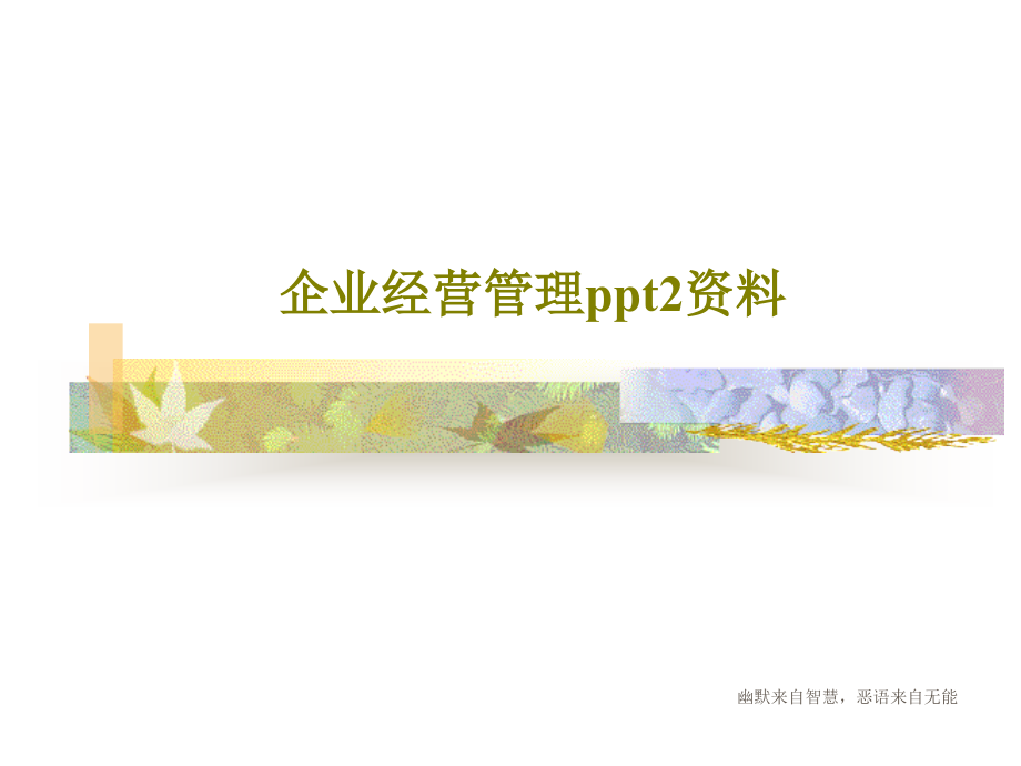 企业经营管理2资料教学课件_第1页