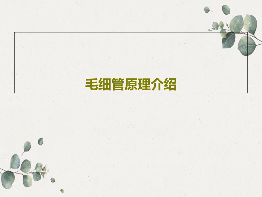 毛細(xì)管原理介紹_第1頁(yè)
