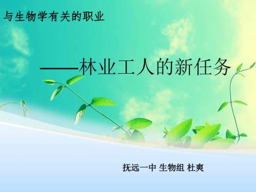 與生物有關(guān)的職業(yè)林業(yè)工人的新任務(wù)課件