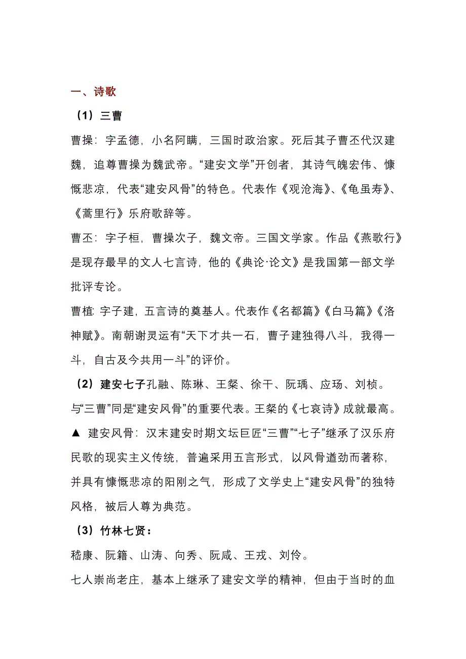 高中语文古代文学常识：魏晋篇_第1页